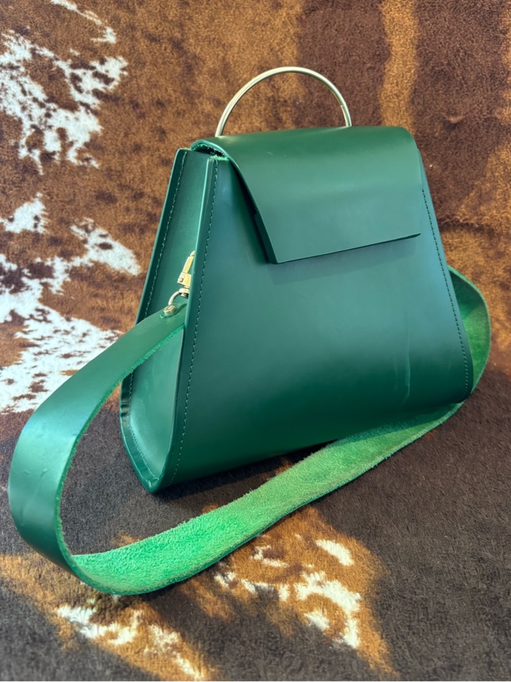 Green leather Future Glory handbag